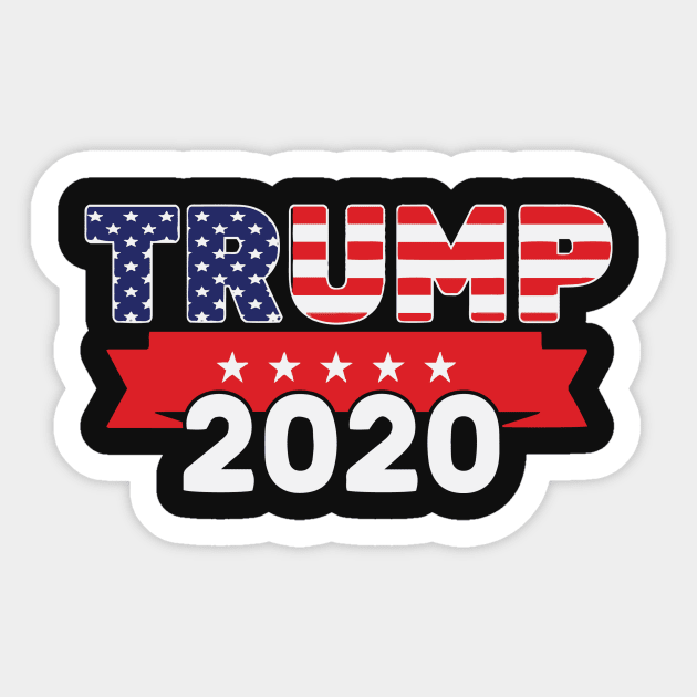 Trump For President 2020, American Flag, Pro Trump Gift print Sticker by Blue Zebra